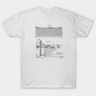 Tennis Net Vintage Patent Hand Drawing T-Shirt